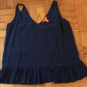 Joe Fresh navy tank with ruffle bottom